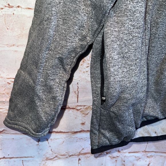 Adidas Men’s full zip jacket grey Medium zippered pockets collared neck logo - Picture 3 of 9